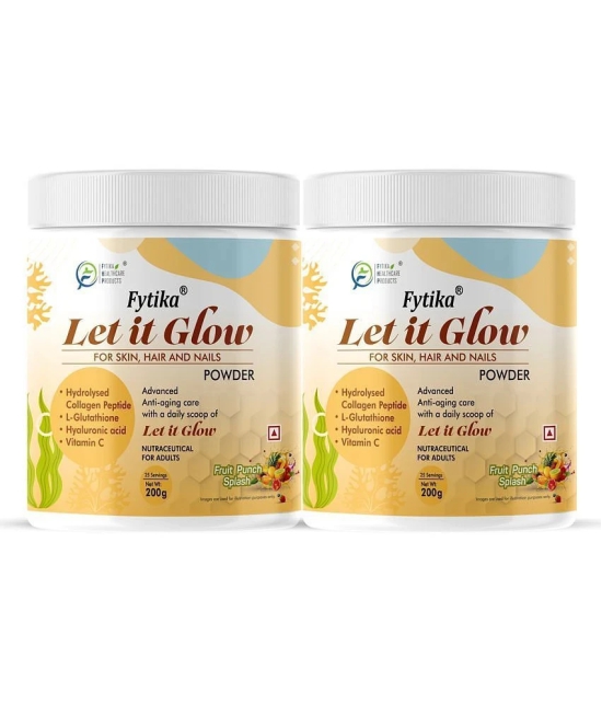 Fytika Let it Glow Fruit Punch, Collagen Powder- 2x200 G (Pack of 2)