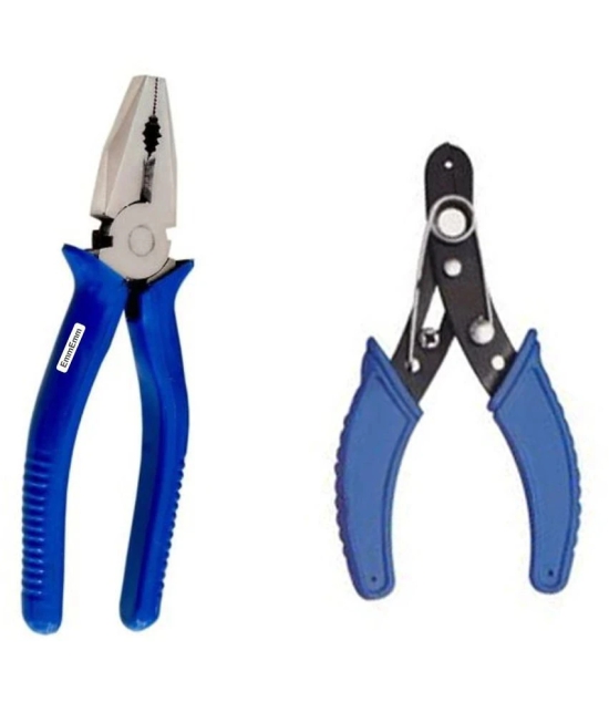 EmmEmm 2 in 1 Combo of Combination Plier 8 Inch & Wire/Cable Cutter