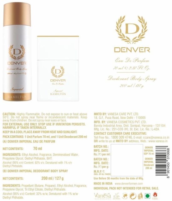 Denver Imperial Gift Set Deodorant Spray for Men 270 ml ( Pack of 1 )