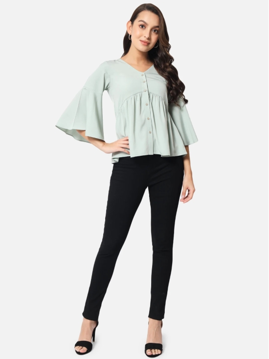 ALL WAYS YOU Women Top Crepe fabric  Green XS