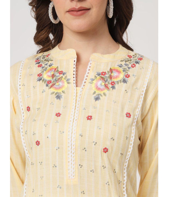 AMIRA''S INDIAN ETHNICWEAR - Yellow Viscose Women''s Straight Kurti ( Pack of 1 ) - None