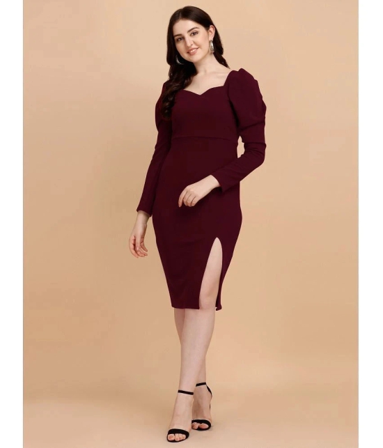 Sheetal associates - Maroon Polyester Blend Womens Bodycon Dress ( Pack of 1 ) - None