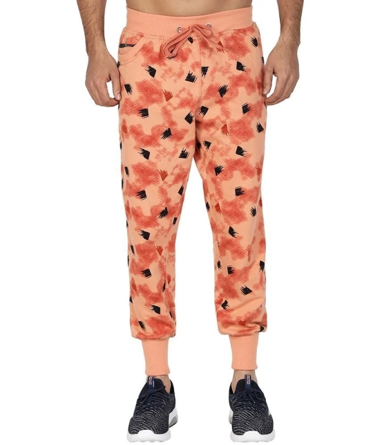 Uzarus Orange Cotton Plain Joggers - None