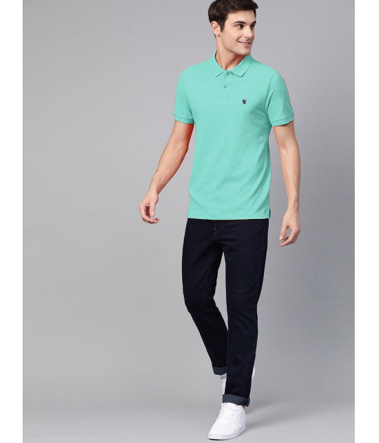 ADORATE Cotton Blend Regular Fit Solid Half Sleeves Mens Polo T Shirt - Turquoise ( Pack of 1 ) - None