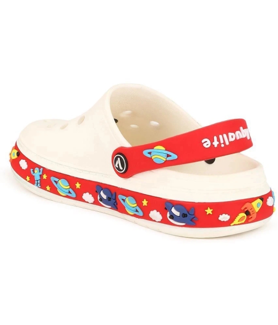 Aqualite Boys White & Red Clogs - None