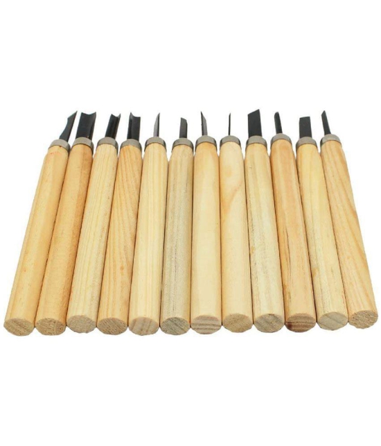 Rangwell 12 pcs Wood Carving Tool Set Whittling Wood Handle Chisel Woodworkers Tool