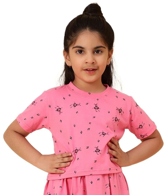 Diaz Pink Cotton Girls Top ( Pack of 1 ) - None