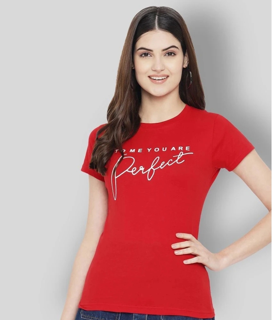 Fabflee Cotton Red T-Shirts - Single - XL