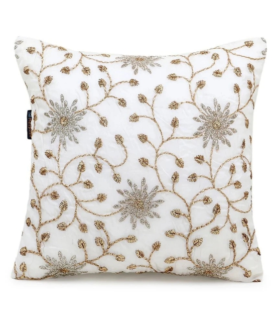 mezposh Single Polyester Cushion Covers 40X40 cm (16X16) - White