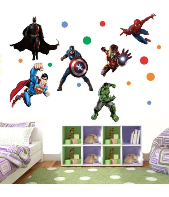 Asmi Collection Super Heroes Wall Sticker ( 150 x 150 cms )