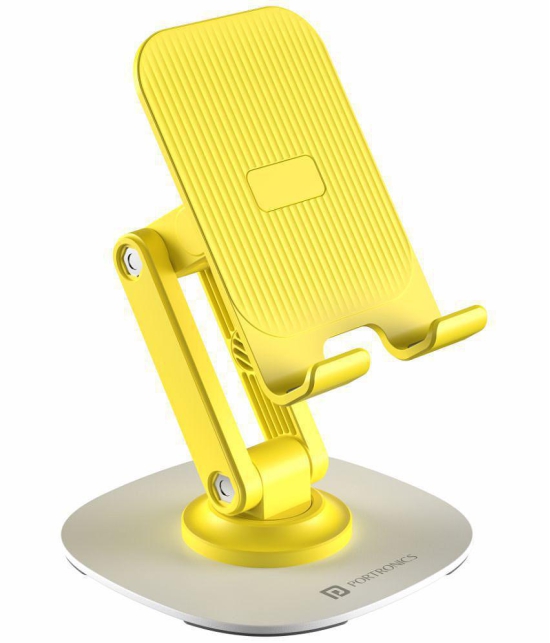 Portronics Foldable Mobile Stand for Smartphones and Tablets ( Yellow ) - Yellow