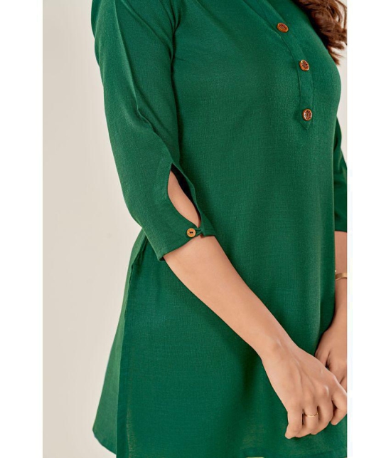 Glomee - Green Cotton Women's Tunic ( Pack of 1 ) - None