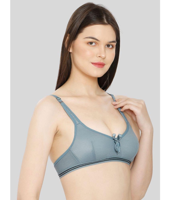 ILRASO - Blue Cotton Blend Lightly Padded Women's Plunge Bra ( Pack of 1 ) - None