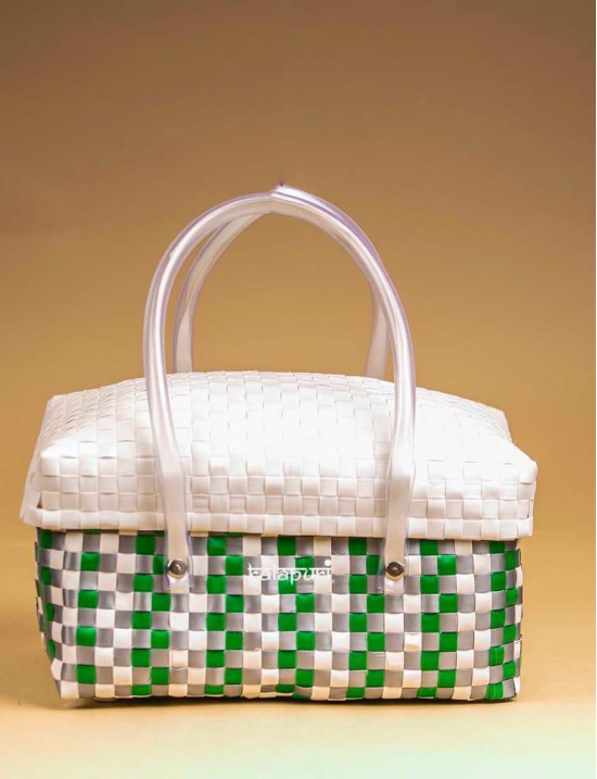 Woven Shopping Half Basket with Lid