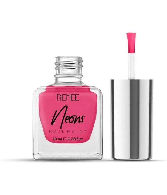 Renee Neons Nail Paint - Pink Flare, Quick Drying, Glossy Finish, Long Lasting