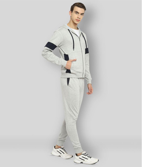 OFF LIMITS - Light Grey Cotton Blend Regular Fit Solid Mens Sports Tracksuit ( Pack of 1 ) - S