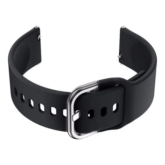 19MM Smart Watch Strap For Compatible With Strap Sillicon Black (Black)