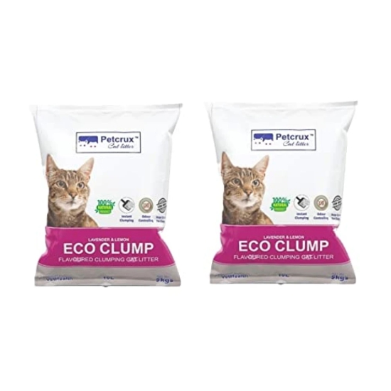 Petcrux Lavender Scented Eco Clumping Cat Litter-2x5kg