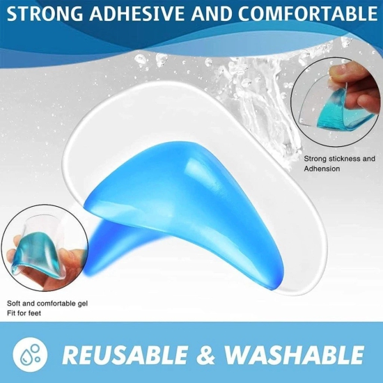 WUGO::Pressure and Feet Pain Relieve for Adhesive Arch Insoles Fits for Flat Feet & Plantar Fasciitis Orthopedic support Orthotic Insoles Cushion for Pain Relieves, Gel High Cushion Insert (1 Pair).