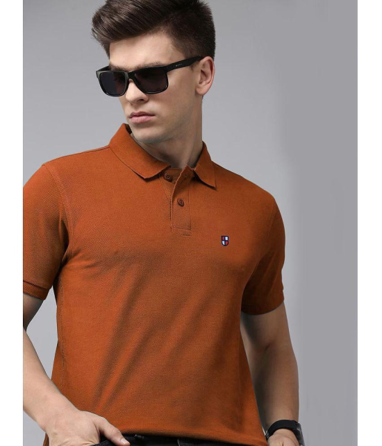 ADORATE Cotton Blend Regular Fit Solid Half Sleeves Mens Polo T Shirt - Rust ( Pack of 1 ) - None