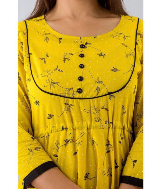 FabbibaPrints - Yellow Rayon Women's Anarkali Kurti ( Pack of 1 ) - None