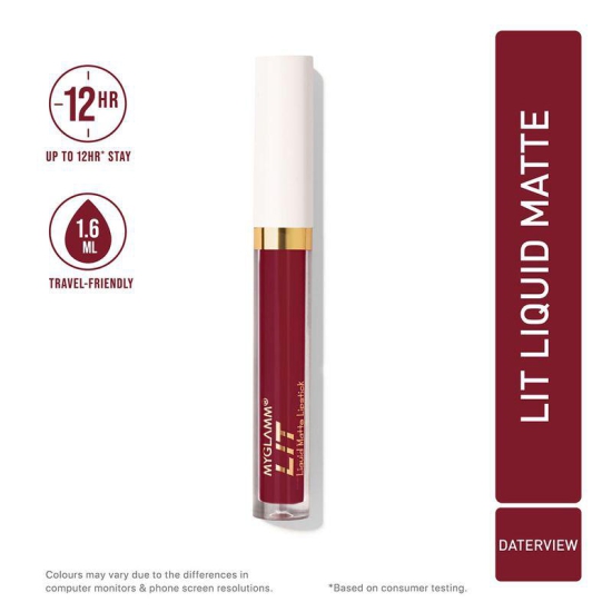 LIT Liquid Matte Lipstick - Daterview (Brick Brown Shade) | Long Lasting, Smudge-proof, Hydrating Matte Lipstick With Moringa Oil (1.6 ml)