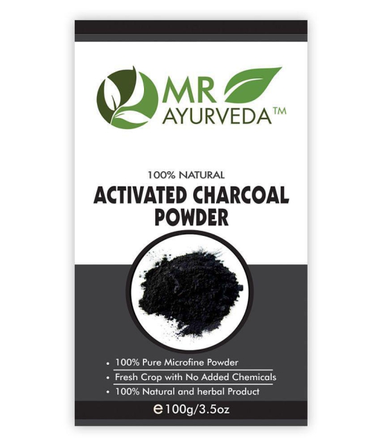 MR Ayurveda 100% Natural Activated Charcoal Powder Face Pack Masks 100 gm