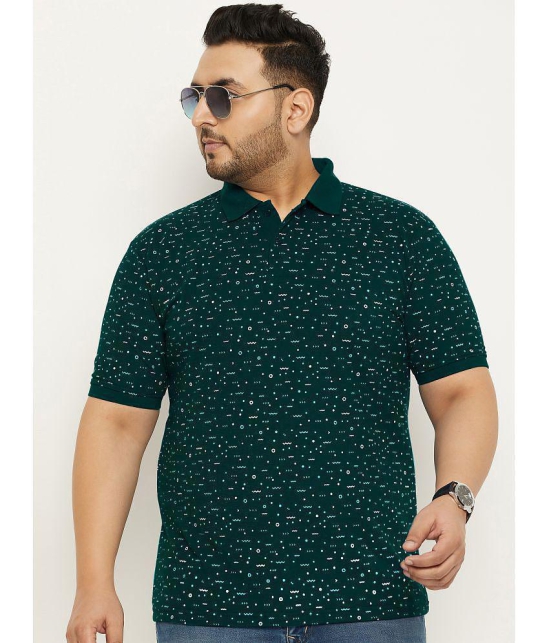 MXN - Dark Green Cotton Blend Regular Fit Mens Polo T Shirt ( Pack of 1 ) - None