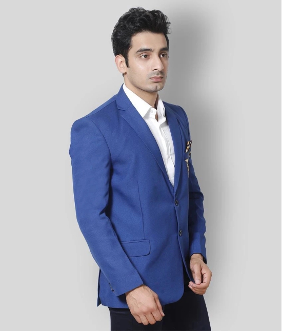 Fourfolds - Blue Polyester Regular Fit Mens Blazer ( Pack of 1 ) - None