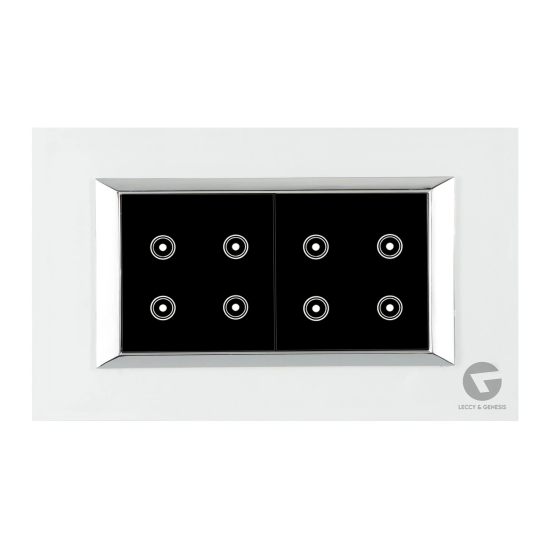 L&G 4M Touch Switch Board, Smart Touch Switch Panel | German Technology with Indian Standards-Black / Glass