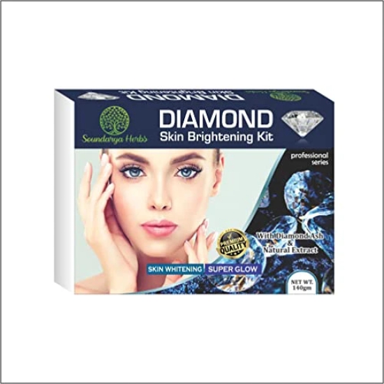 Soundarya Herbs Diamond Skin Brightening Facial Kit for All Skin Type for Men & Women-140g