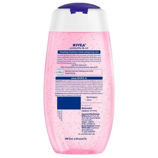 Nivea Shower Gel Wtr Lily & Oil 250ml