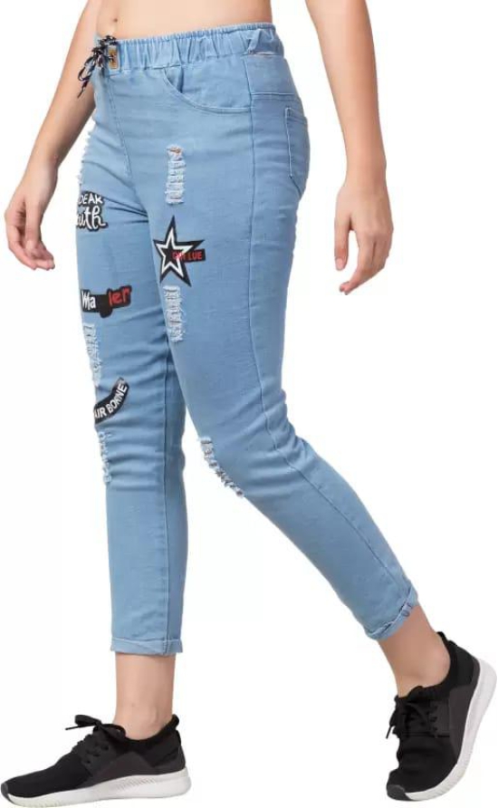 Women Jogger Fit Low Rise Light Blue Jeans