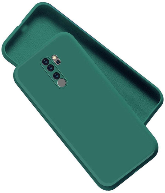 Case Vault Covers - Green Silicon Plain Cases Compatible For Xiaomi Redmi Note 8 Pro ( Pack of 1 ) - Green