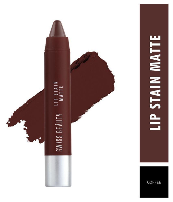 Swiss Beauty Lip Stain Matte Lipstick Lipstick (Coffee), 3.4gm