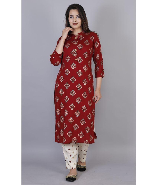 JC4U - Red Straight Rayon Women's Stitched Salwar Suit ( Pack of 1 ) - None