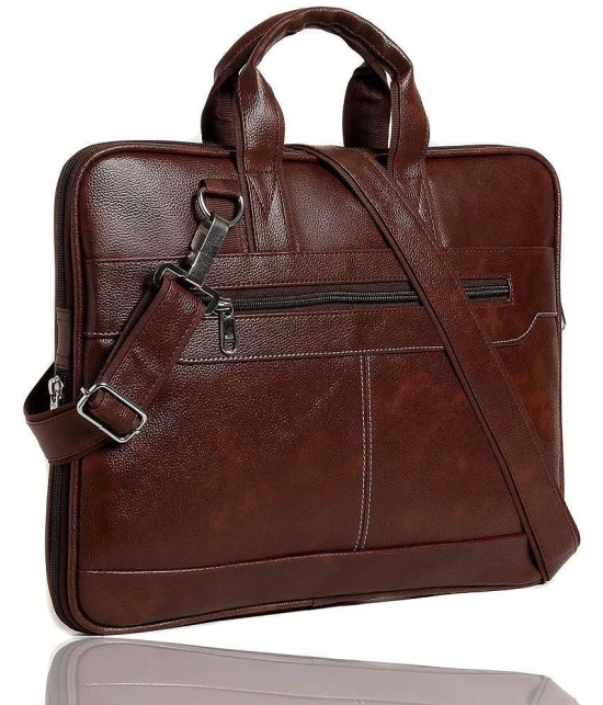 Apnav - Brown Synthetic Leather Office Bag - Brown