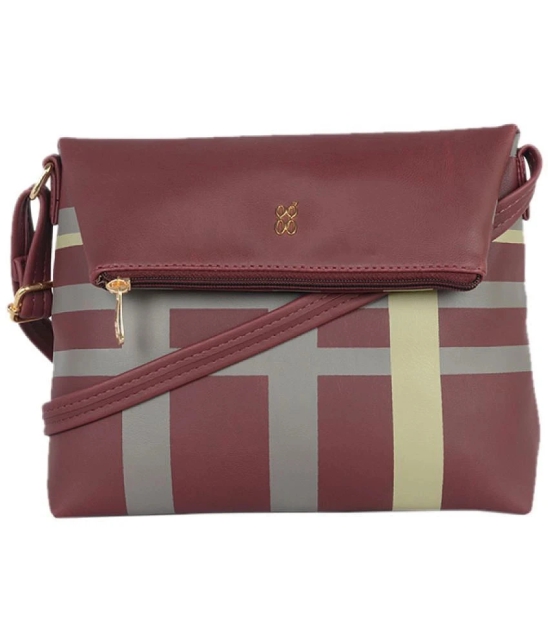 Baggit Wine PU Satchel Bag - Wine