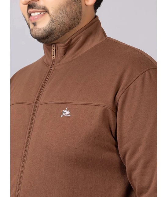 YHA Dirty Brown Fleece Regular Fit Mens Tracksuit ( Pack of 1 ) - None