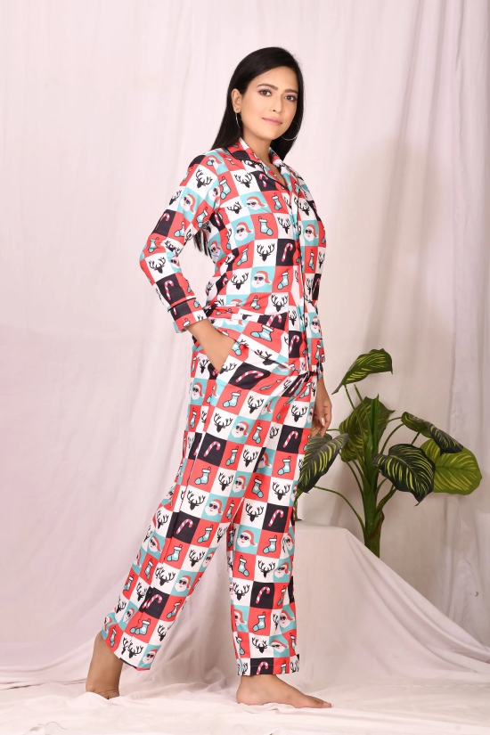 Christmas Night Suit Multicolor M