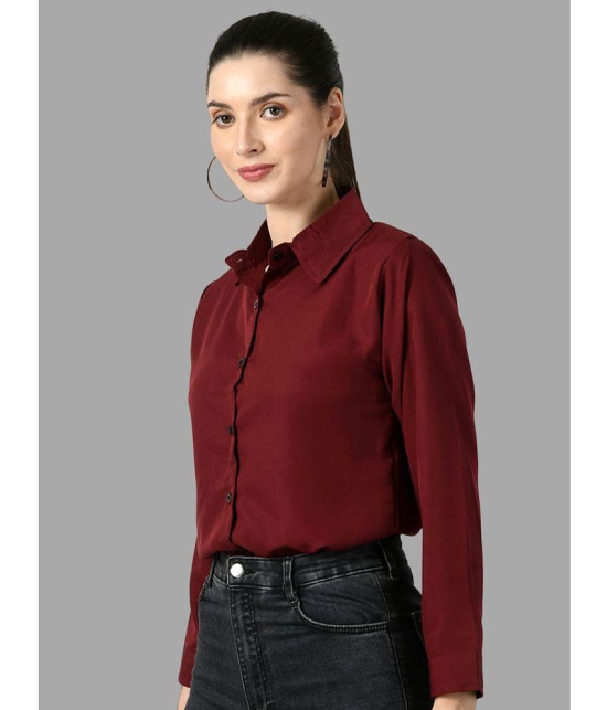 DKGF Fashion - Maroon Crepe Womens Shirt Style Top ( Pack of 1 ) - None