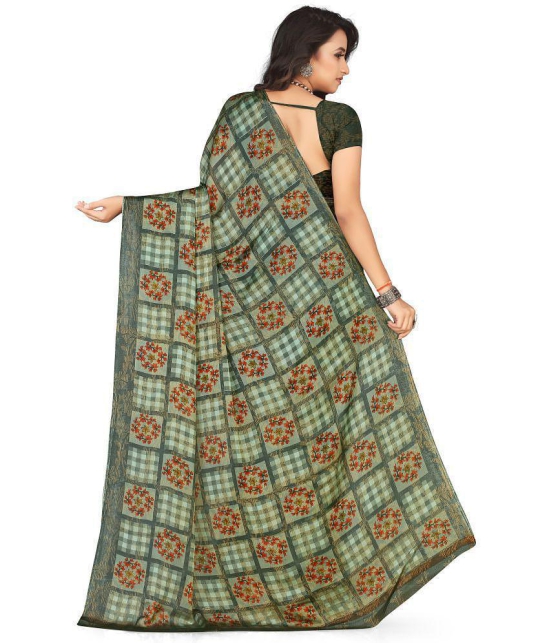 LEELAVATI - Green Chiffon Saree With Blouse Piece ( Pack of 1 ) - Green