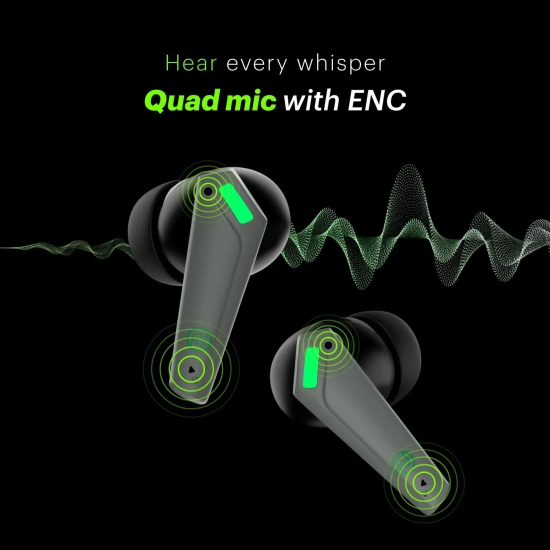 Buds Combat Z In-Ear Truly Wireless Gaming Earbuds with 35ms Low Latency, 50H of Playtime, Instacharge (10 min = 120 min), 10mm Driver,BT v5.3 Shadow Grey