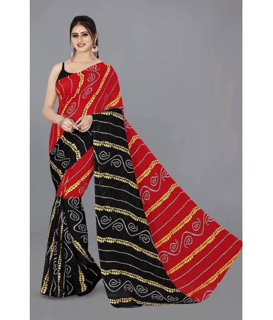 ANAND SAREES - Red Georgette Saree Without Blouse Piece ( Pack of 1 ) - Red