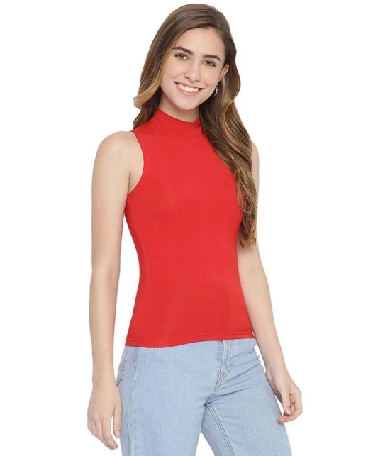 La Intimo Polyester Red T-Shirts - Single - XL