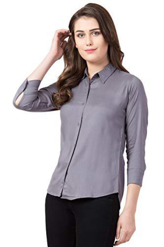 FUNDAY FASHION Women's Solid Full Sleeve Rayon All Purpose Regular Fit Shirt