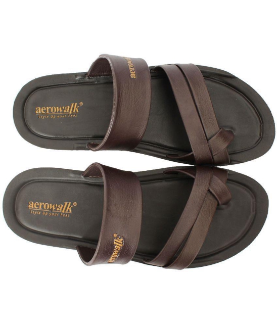 Aerowalk - Brown Men's Thong Flip Flop - None