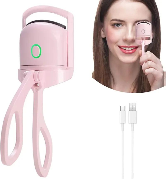 USB Rechargeable Electric Eyelash Curlers-Pink (Box pack)