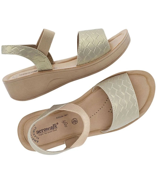 Aerowalk Gold Womens Flats - None