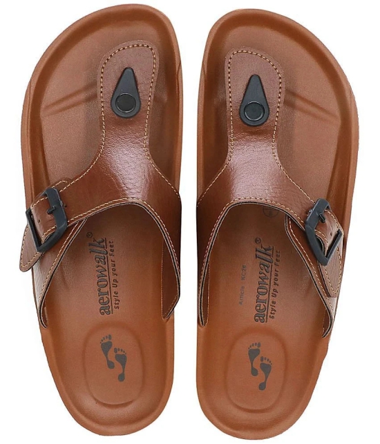 Aerowalk Tan Mens Thong Flip Flop - None